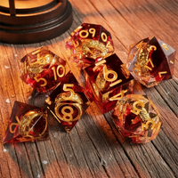 7 pcs Resin Dice with Golden Ring
